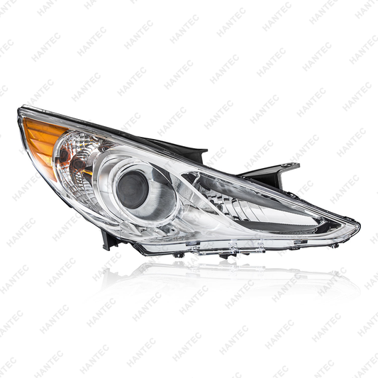 Headlight Assembly Compatible with 2011-2014 Hyundai Sonata, Passenger Side, Chrome