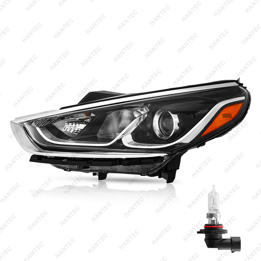 Halogen Headlight Assembly Compatible with 2018 2019 Hyundai Sonata, Driver Side
