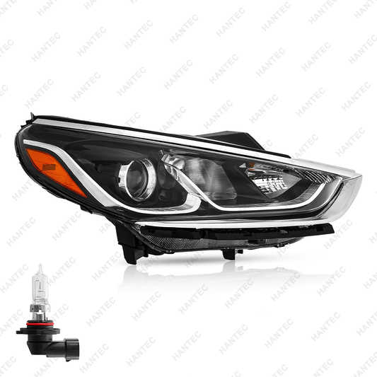 Halogen Headlight Assembly Compatible with 2018 2019 Hyundai Sonata, Passenger Side