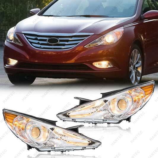 Compatible with 2011-2014 Hyundai Sonata Chrome Halogen Headlight