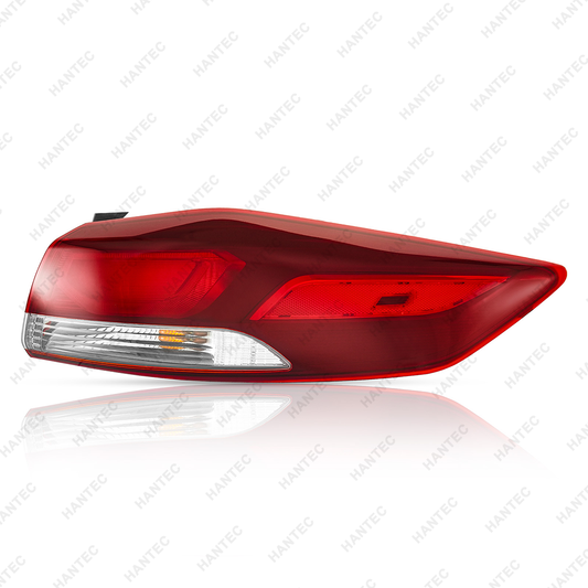Outer Tail Light Assembly Halogen Bulb with LED Side Marker Lamp, Compatible with 2017 2018 Hyundai Elantra, Passenger Side
